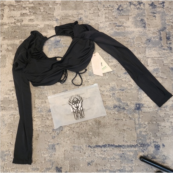 NWT- We Are HAH- Black- Large - Keep it Up Swim Top- Tie Back - Picture 6 of 8